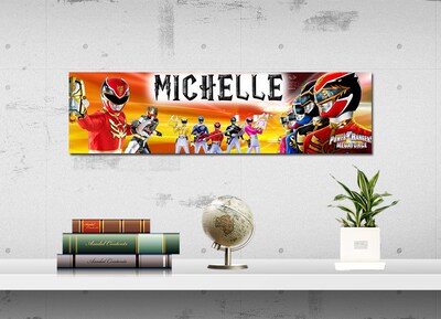 Power Rangers - Personalized Poster with Your Name, Birthday Banner, Custom Wall Décor, Wall Art, 1 - image1